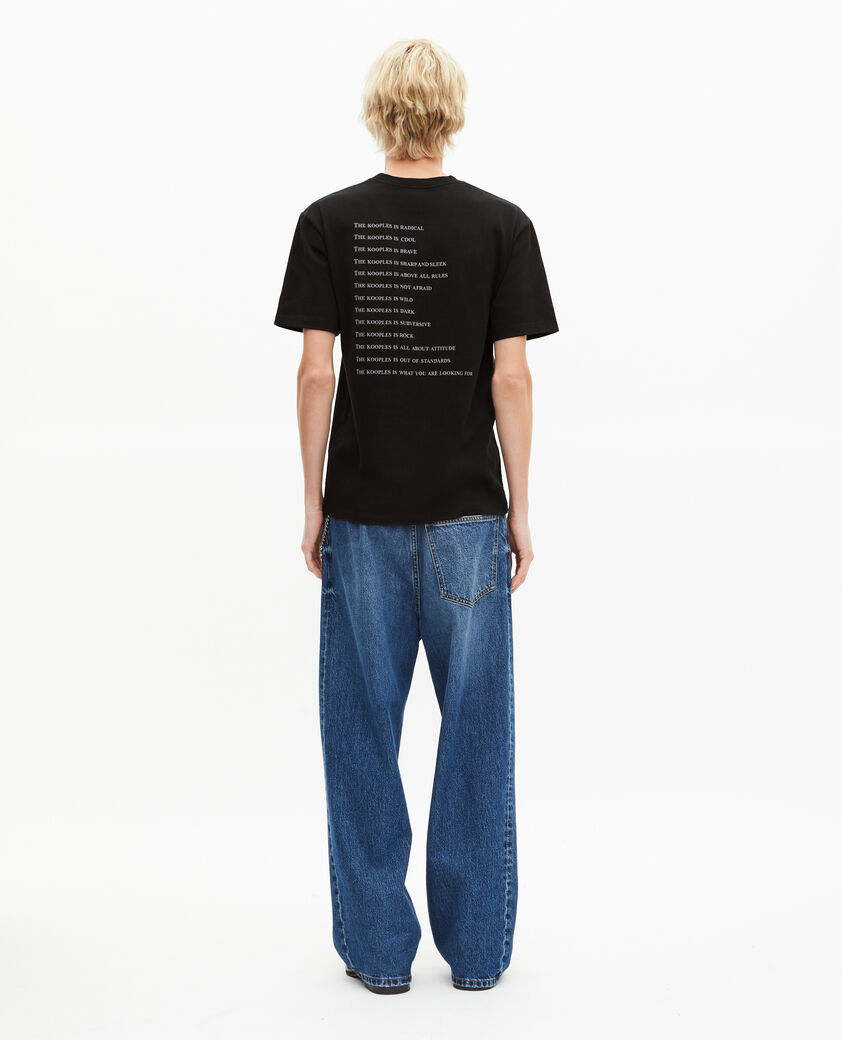The Kooples MEN BLACK what is denim t-shirt black