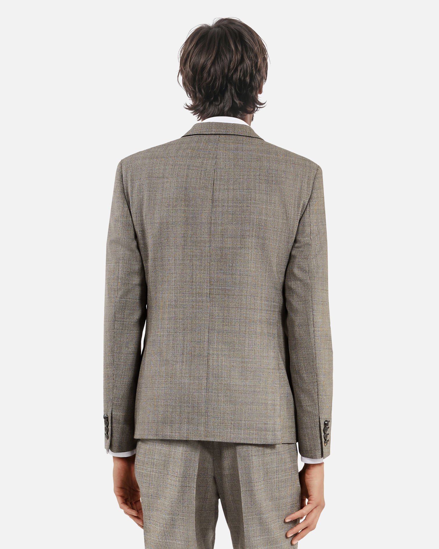 Traje de chaqueta Príncipe de Gales de lana beige, BEIGE MELANGE, hi-res image number null
