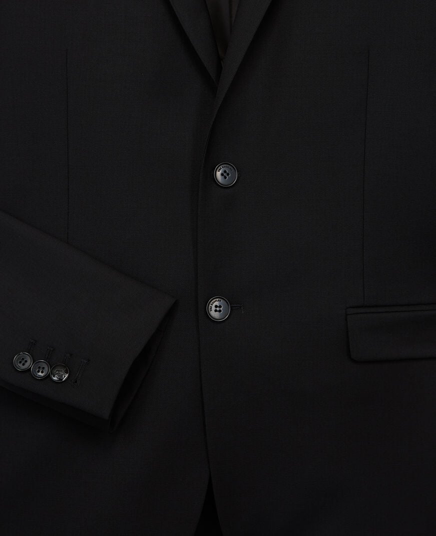 The Kooples H BLACK black wool suit fitted jacket