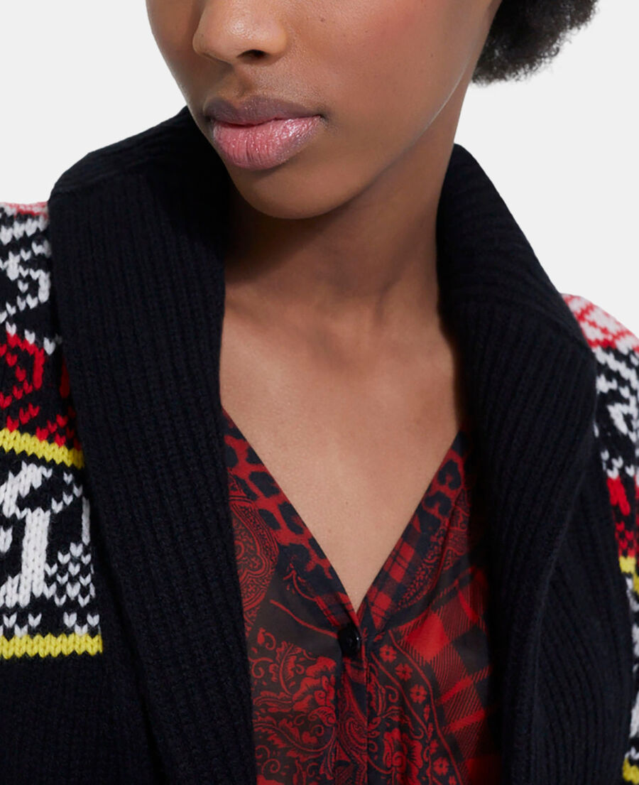 cardigan en laine à motifs