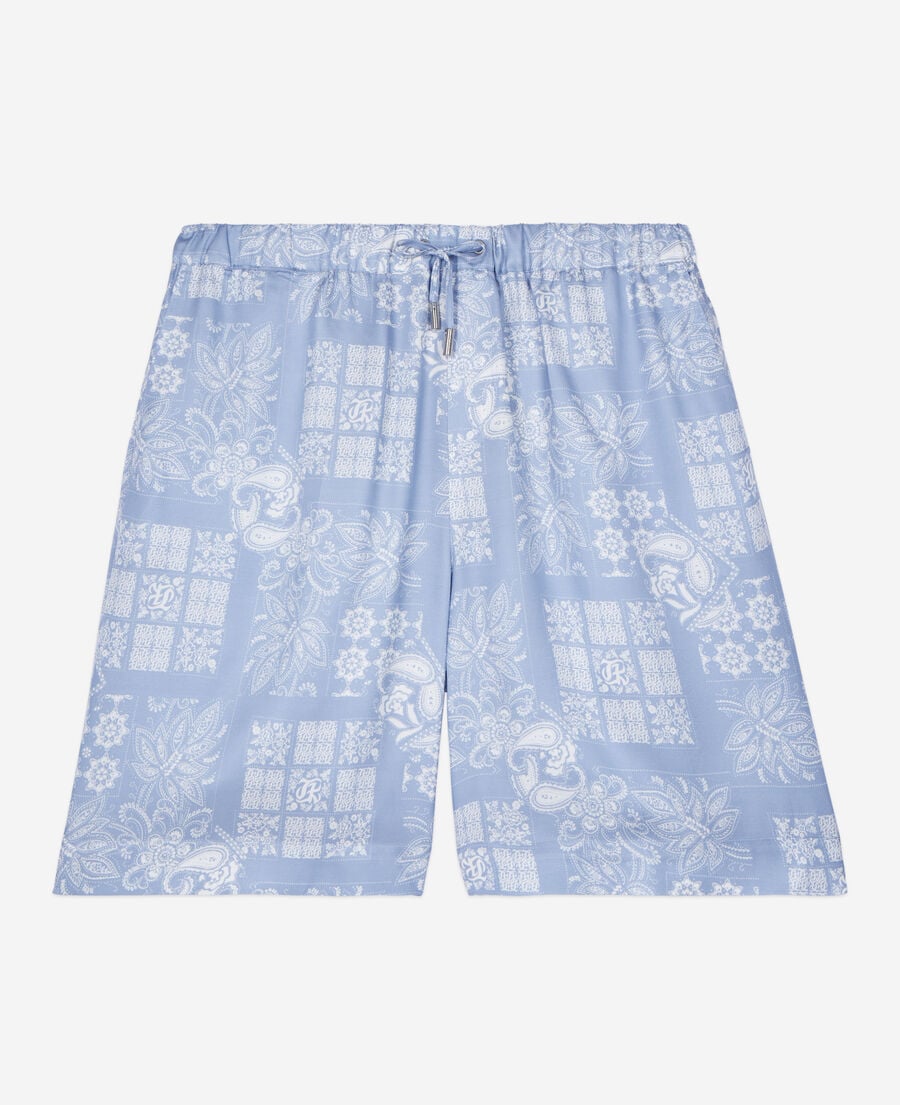 The Kooples HOMME WHITE / SKY BLUE short imprimé noir