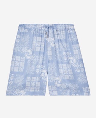 The Kooples HOMME WHITE / SKY BLUE short imprimé noir