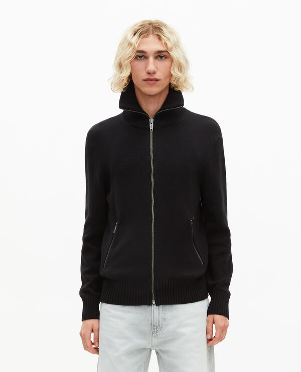 The Kooples HOMME BLACK cardigan à zip noir