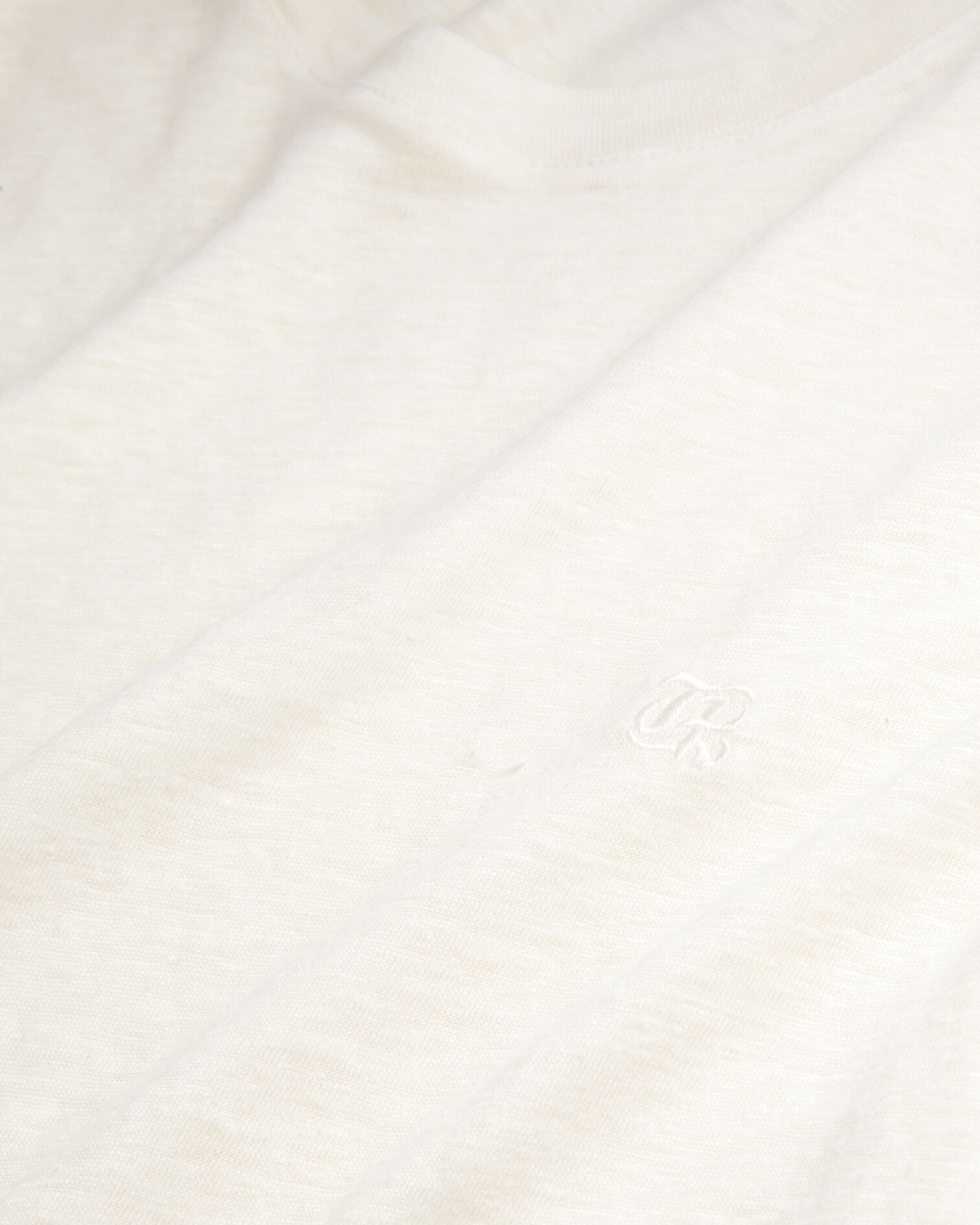T-shirt Homme ecru en lin avec blason, ECRU, hi-res image number null