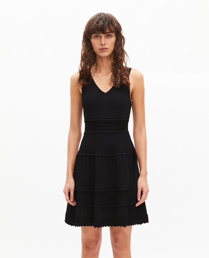 The Kooples WOMEN BLACK short black mesh dress