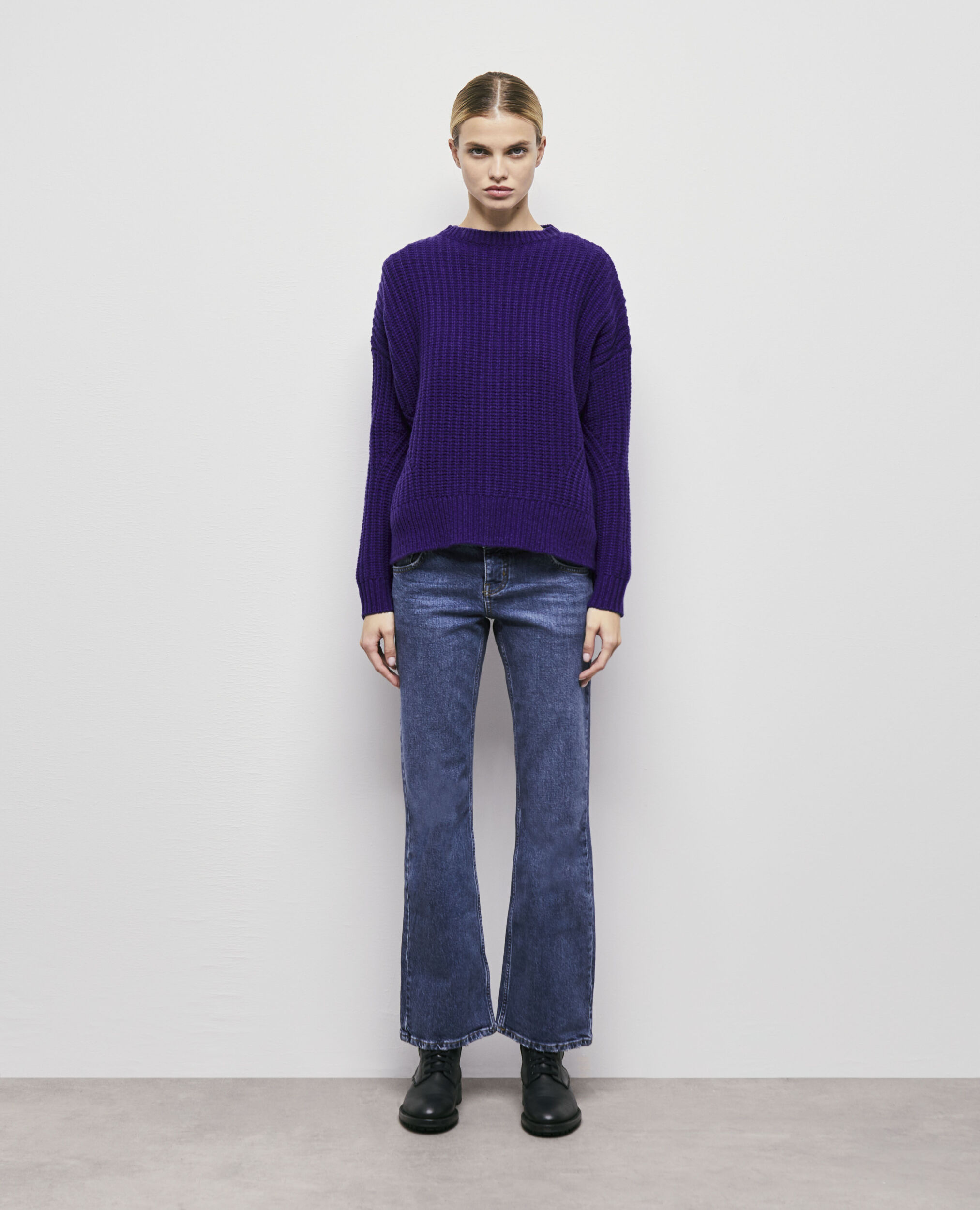 Purple wool sweater, PURPLE, hi-res image number null