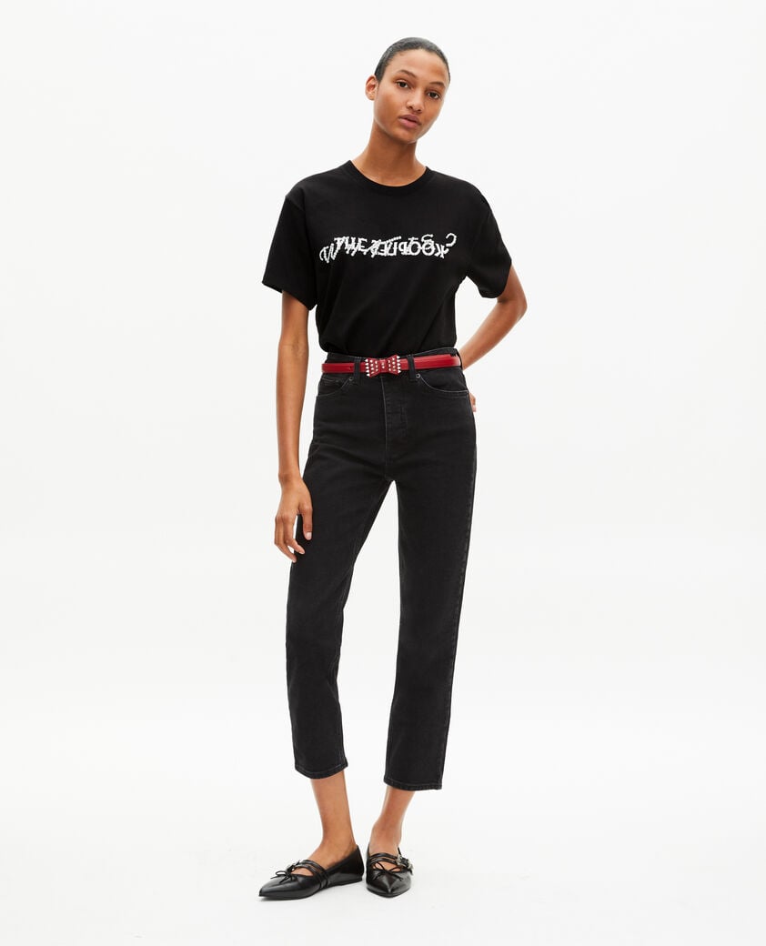 The Kooples WOMEN BLACK what is t-shirt with black beads