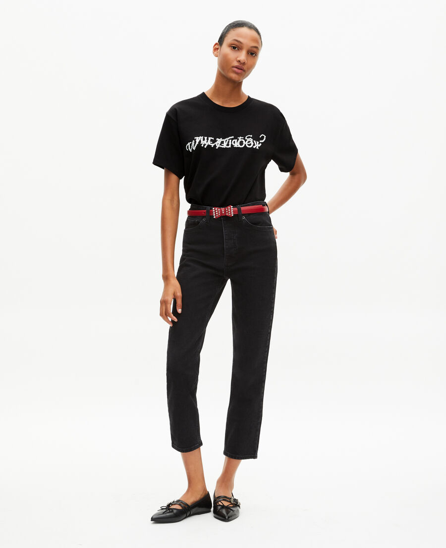 The Kooples WOMEN BLACK what is t-shirt with black beads