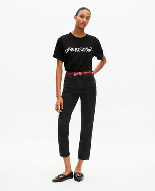 The Kooples WOMEN BLACK what is t-shirt with black beads