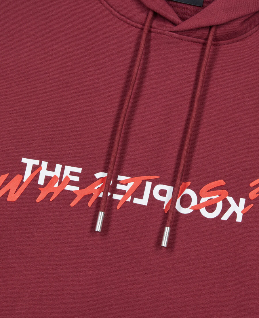 The Kooples HOMME BURGUNDY sweatshirt à capuche what is bordeaux