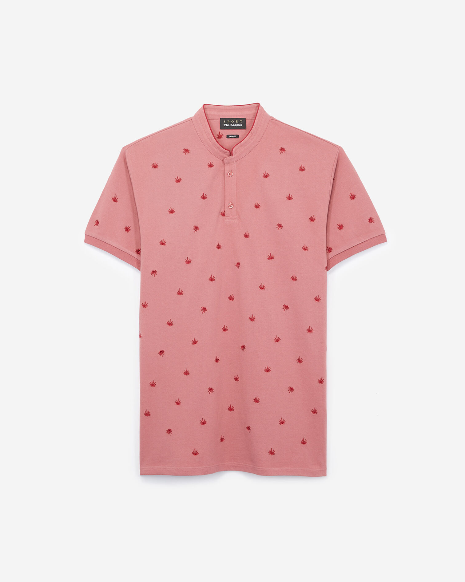 Polo coton rose minibroderies all-over, OLD PINK, hi-res image number null