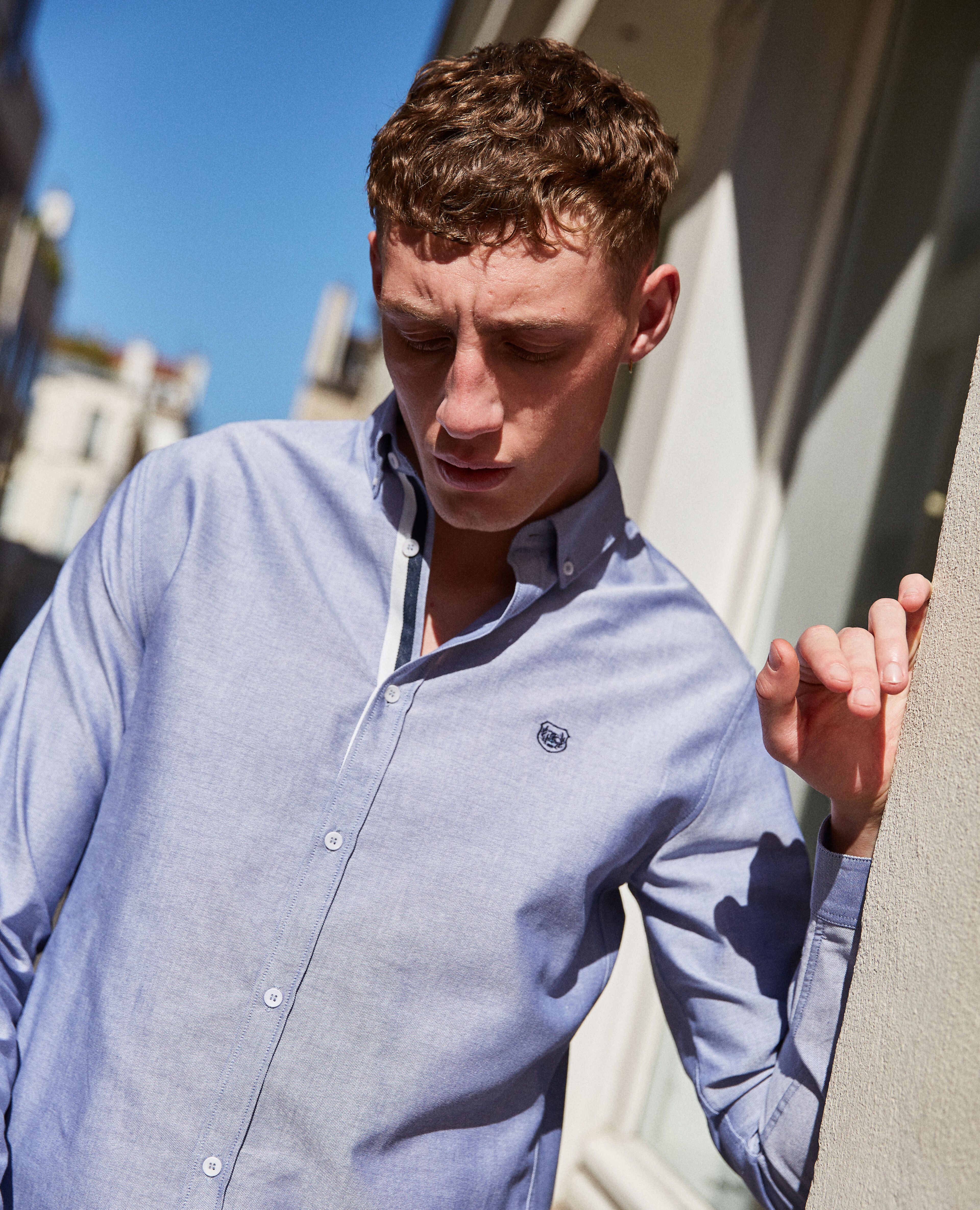Chemise coton bleu ciel style Oxford The Kooples