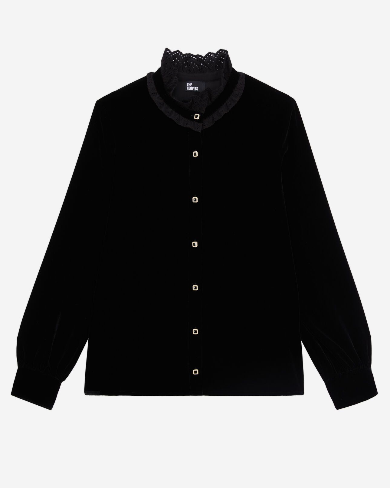 The Kooples WOMEN BLACK black velvet shirt