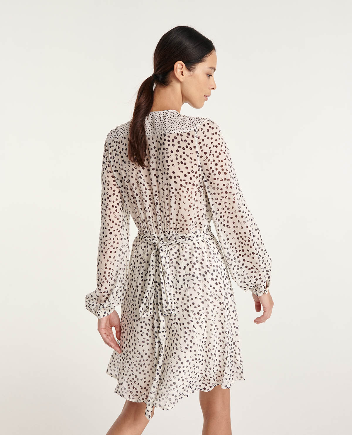 White & black polka cheap dot dress