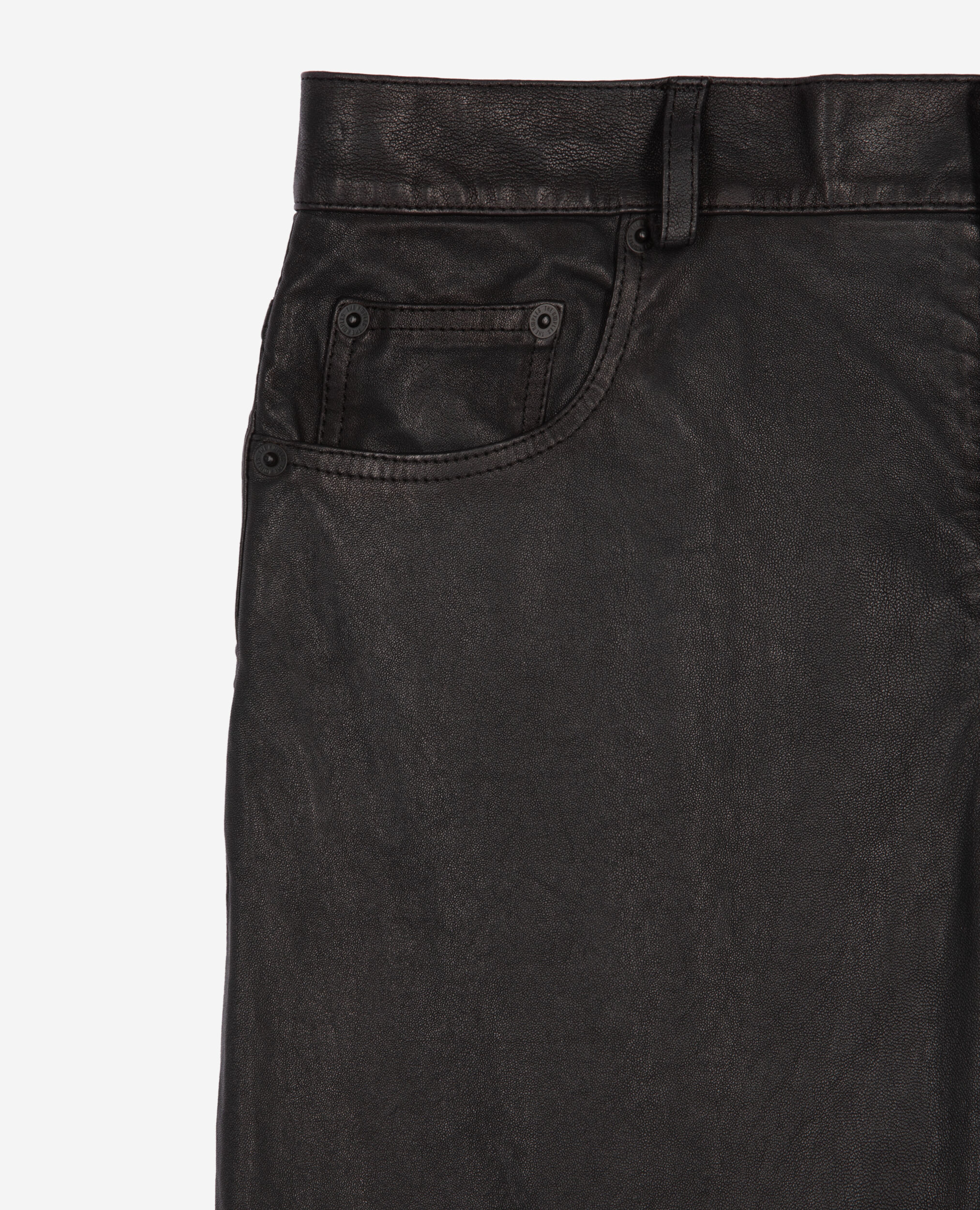 Schwarze Slim-Fit-Hose aus Leder, BLACK, hi-res image number null