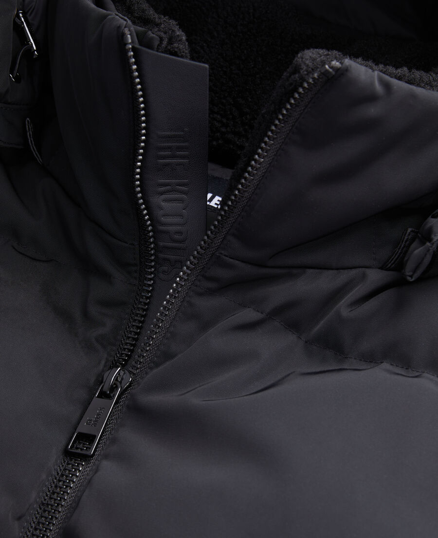 Black sleeveless hooded puffer jacket | The Kooples - US
