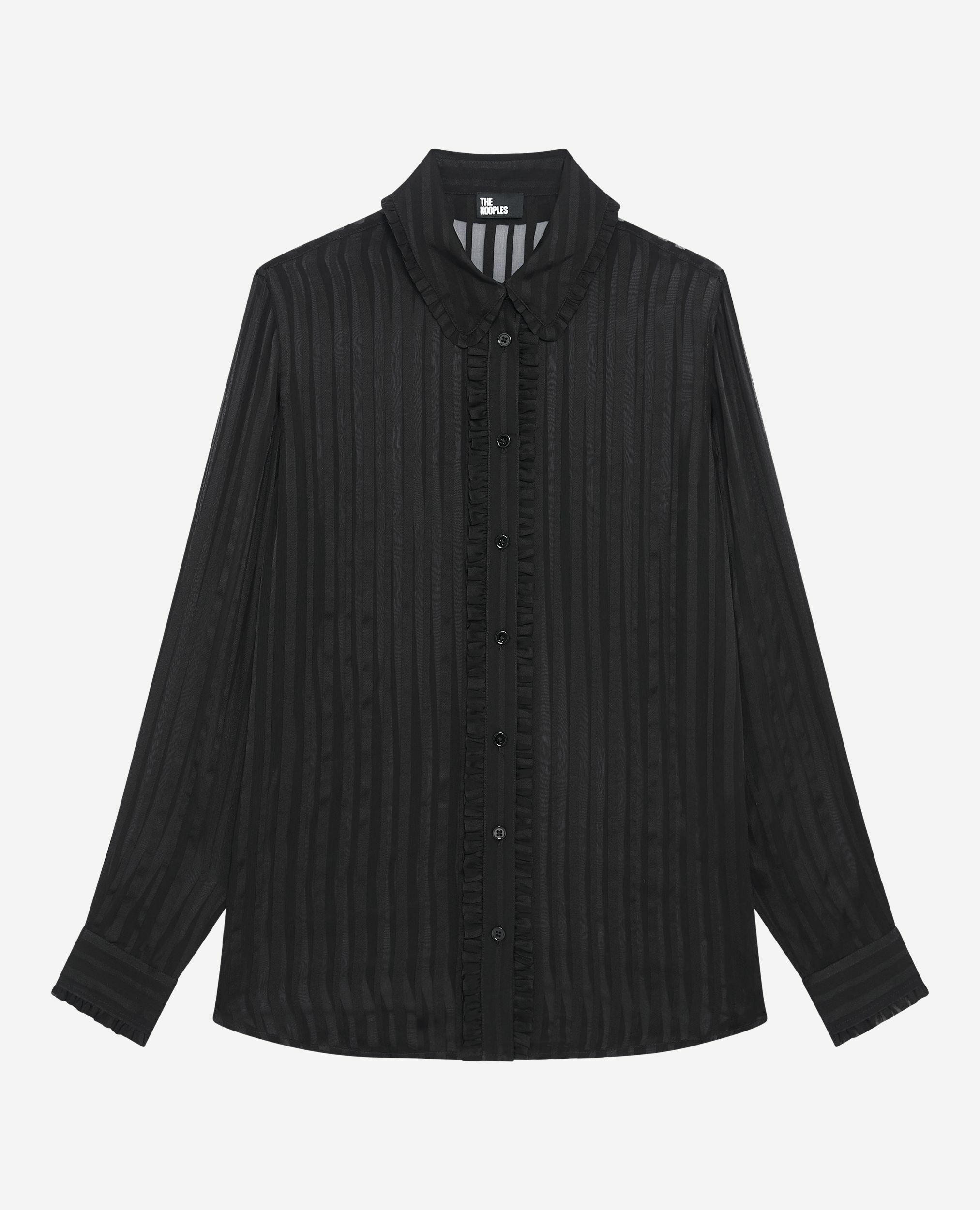 Black silk shirt, BLACK, hi-res image number null