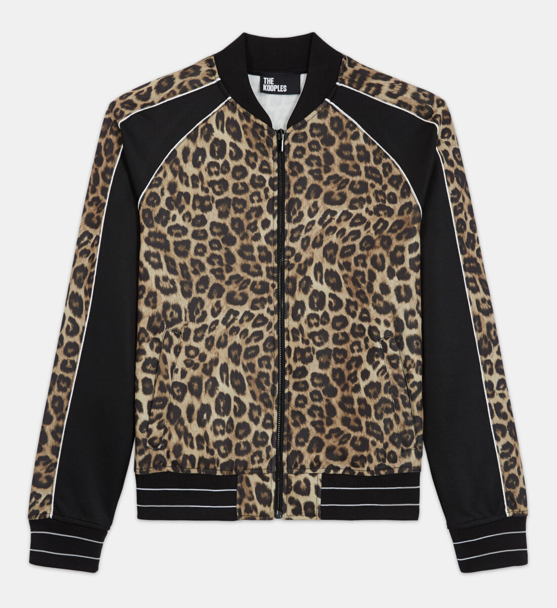 Leopard zipped sweatshirt The Kooples US