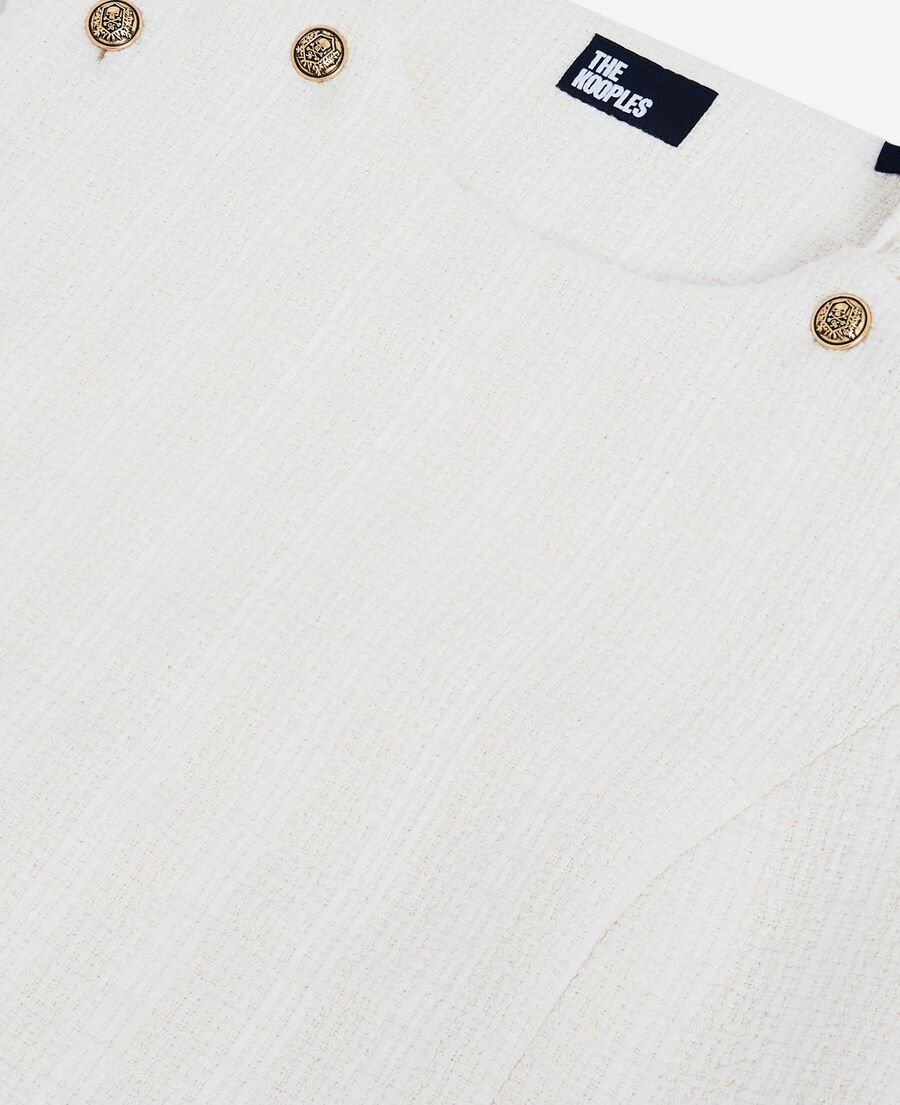 The Kooples DAMEN ECRU top aus ungebleichtem tweed