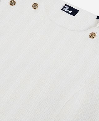 The Kooples DAMEN ECRU top aus ungebleichtem tweed