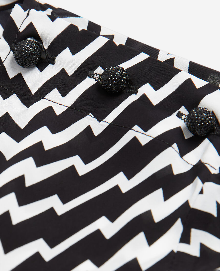 black printed top