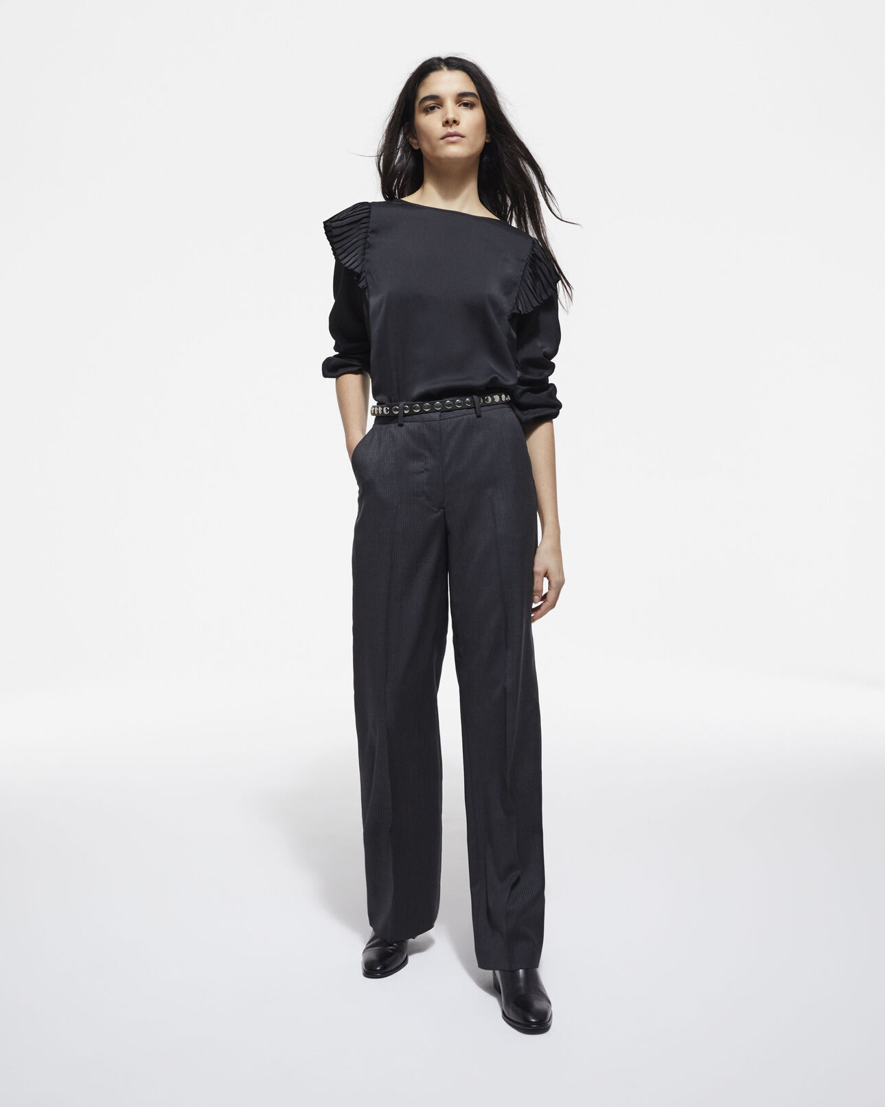 The Kooples FEMME BLACK top noir
