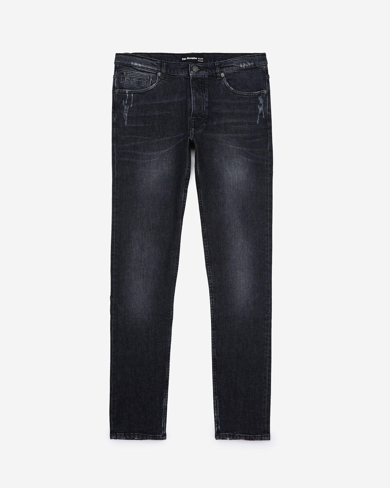 The Kooples MEN BLACK WASHED grey fit destroy jeans