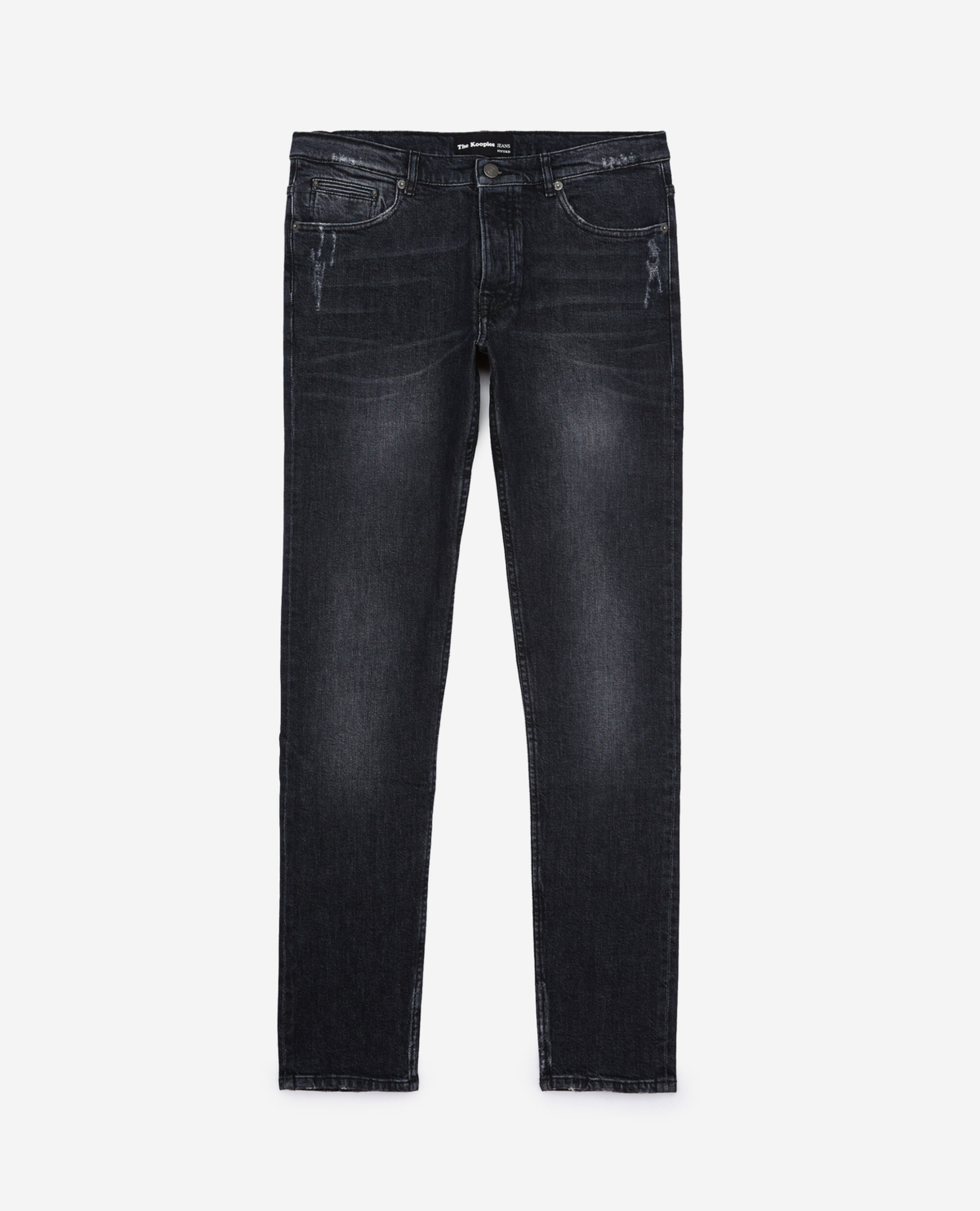 Grey Fit destroy jeans, BLACK WASHED, hi-res image number null