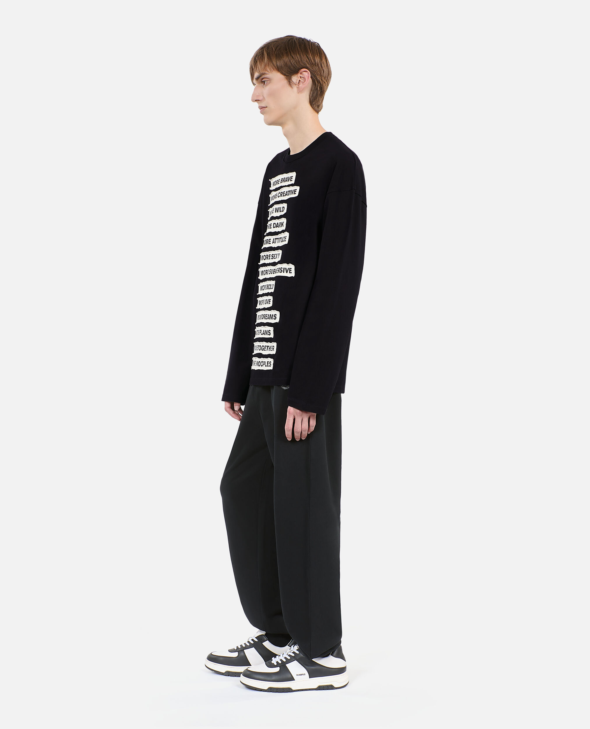 Black long-sleeved t-shirt, BLACK WASHED, hi-res image number null