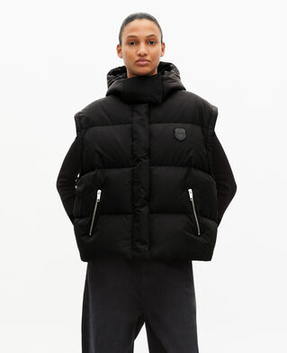 The Kooples WOMEN BLACK black down jacket with removable sleeves