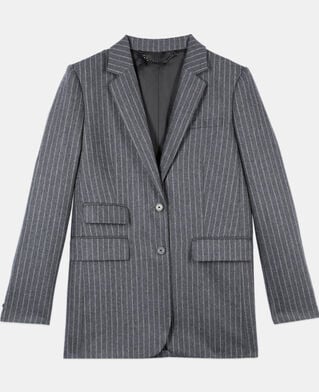 The Kooples FEMME LIGHT GREY veste tailleur à rayures