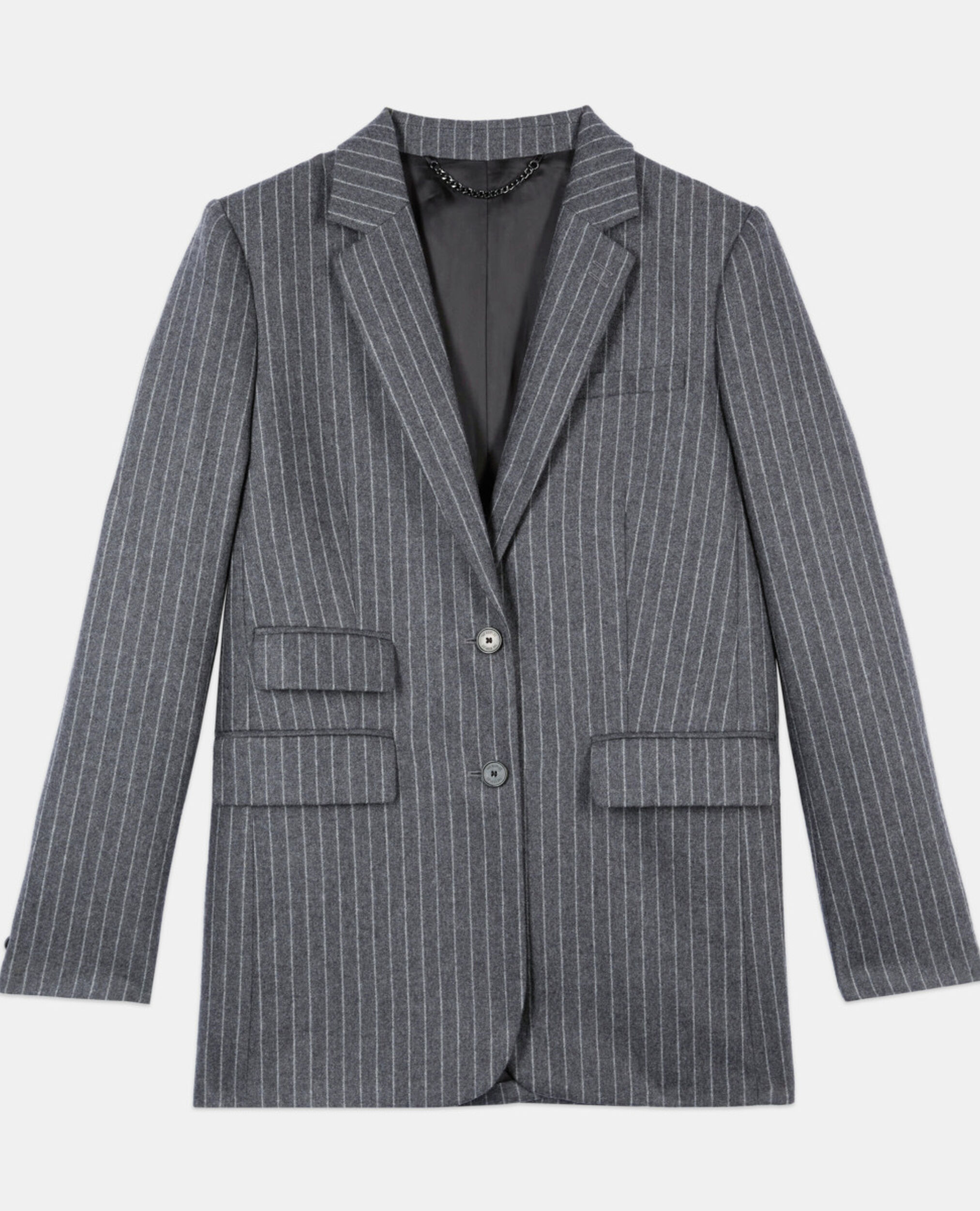 Veste tailleur à rayures, LIGHT GREY, hi-res image number null