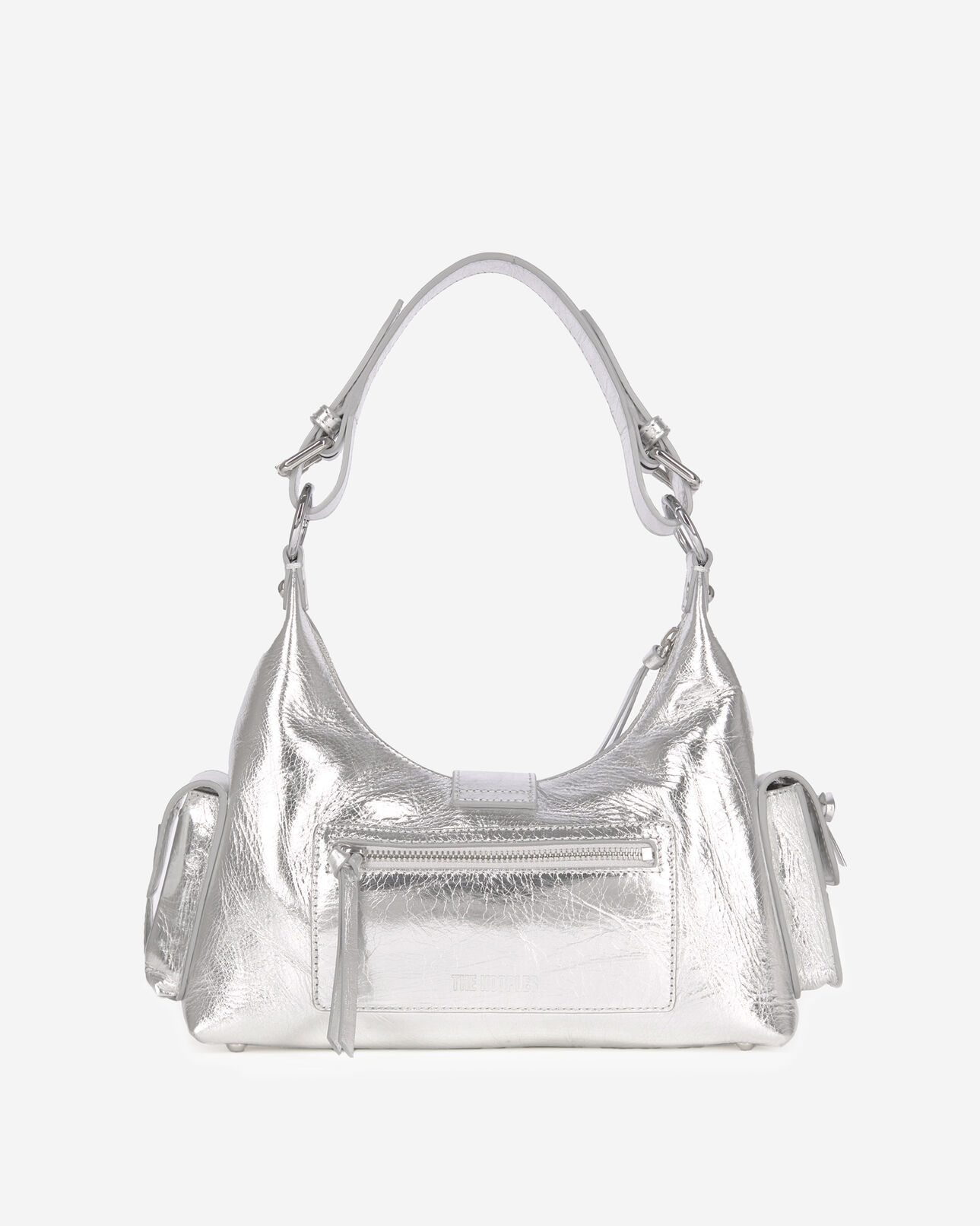 The Kooples WOMEN SILVER amelia bag in silver leather