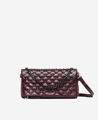 The Kooples FEMME BURGUNDY pochette héritage small en cuir bordeaux