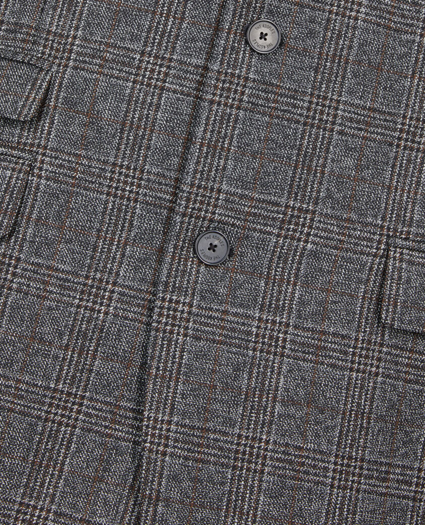 The Kooples HERREN BROWN / BLACK blazer aus wolle mit prince-of-wales-muster