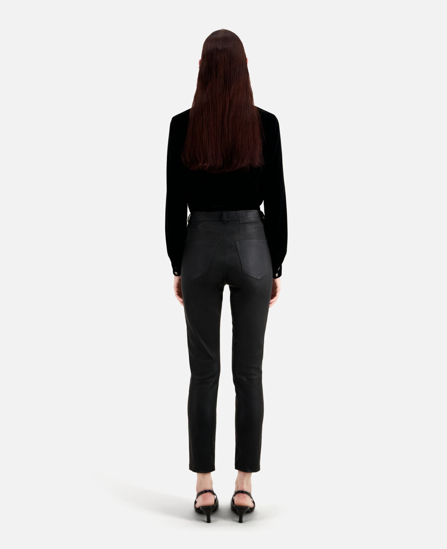 black leather skinny trousers