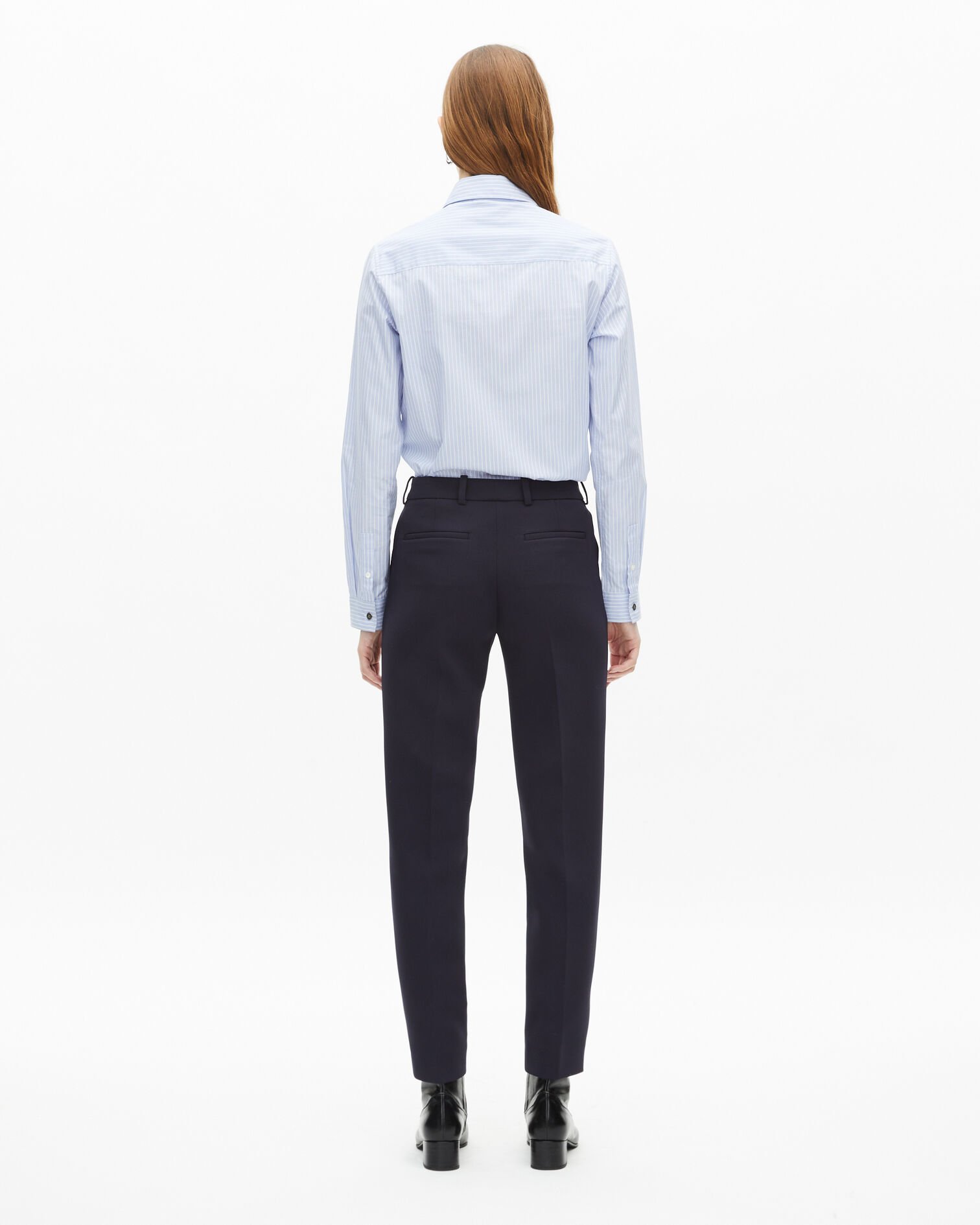 Pantalones sastre de crepé azul marino, DARK NAVY, hi-res image number null