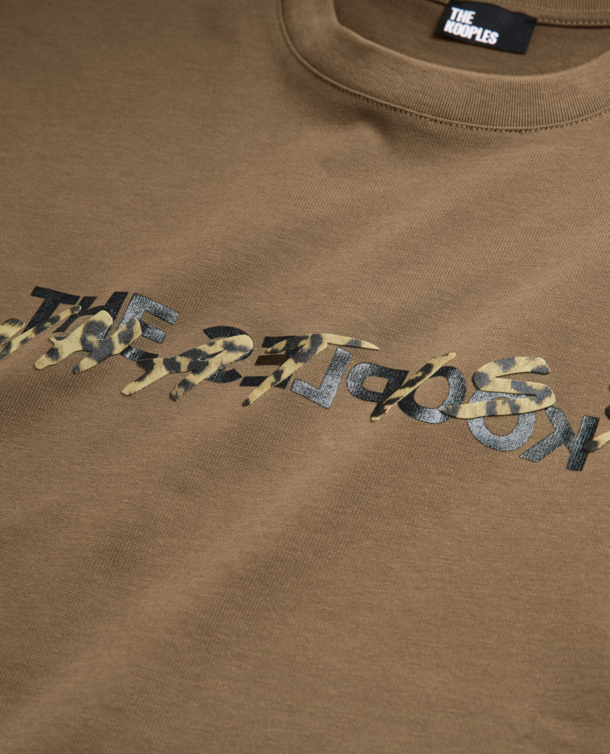 Khaki and leopard print what is T-shirt, ALGUE, hi-res image number null