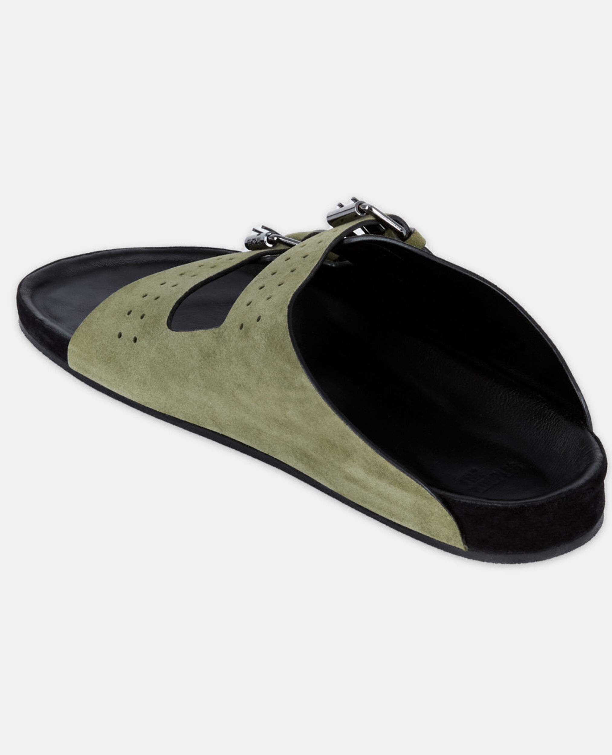 Khaki leather sandals, KAKI, hi-res image number null