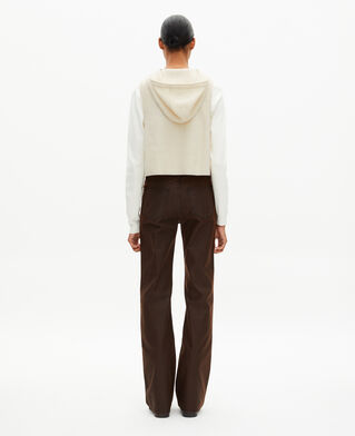 The Kooples FEMME ECRU pull sans manches en laine et coton écru