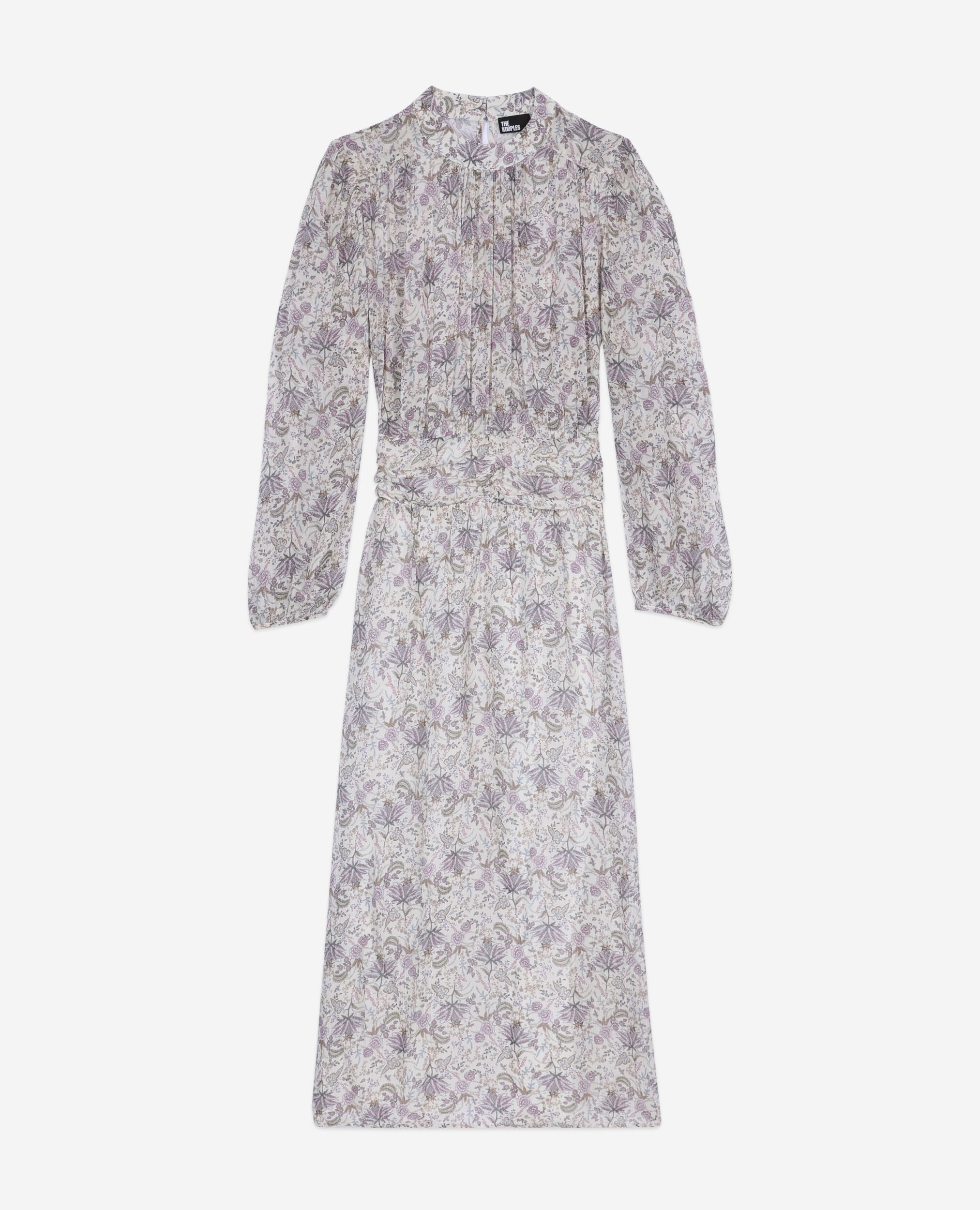 Long printed dress, ECRU/MAUVE CHALK, hi-res image number null
