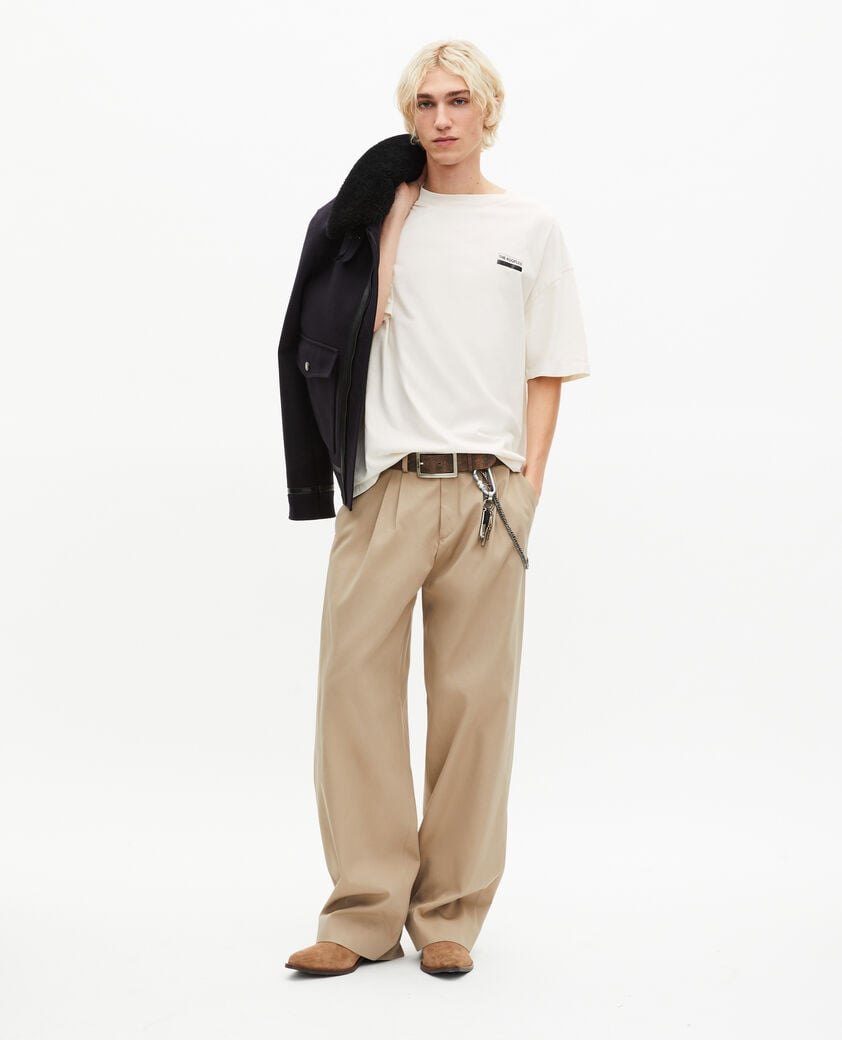 The Kooples HOMME ECRU t-shirt oversize avec sérigraphie écru