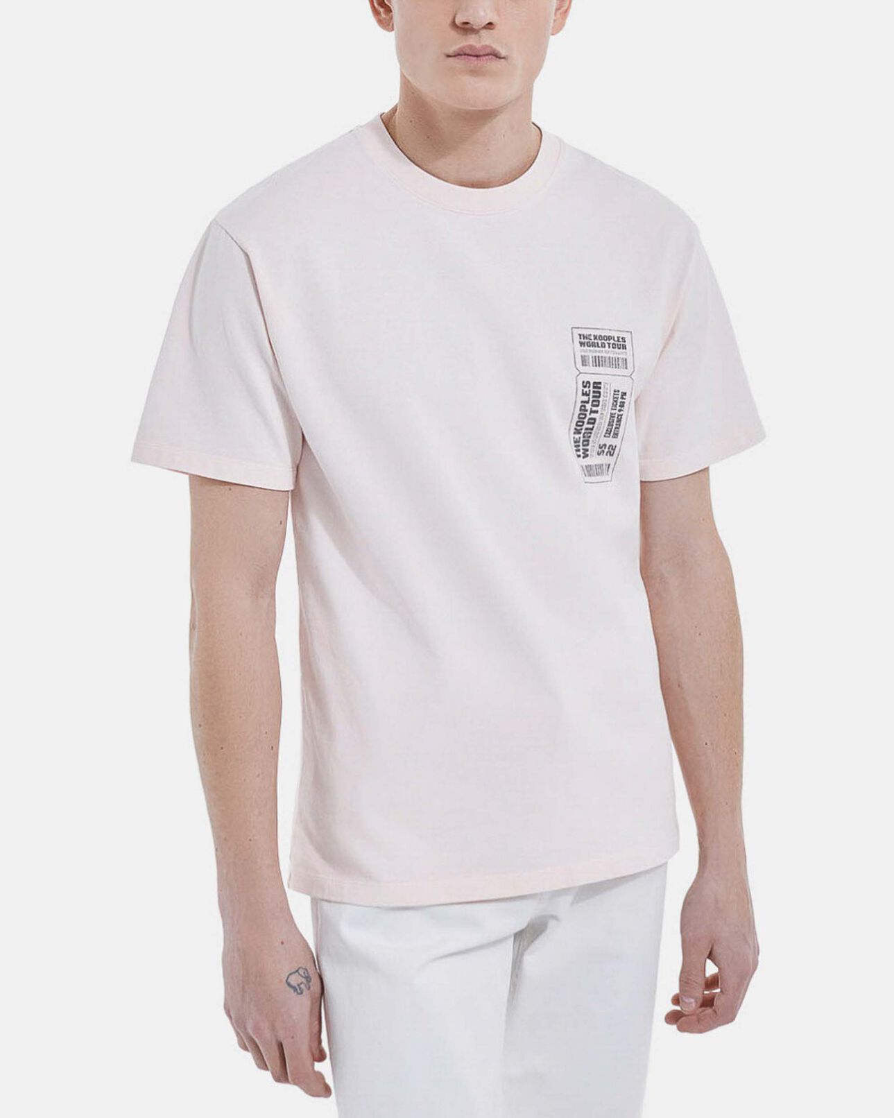 The Kooples HOMBRE PINK camiseta rosa algodón logotipo the kooples