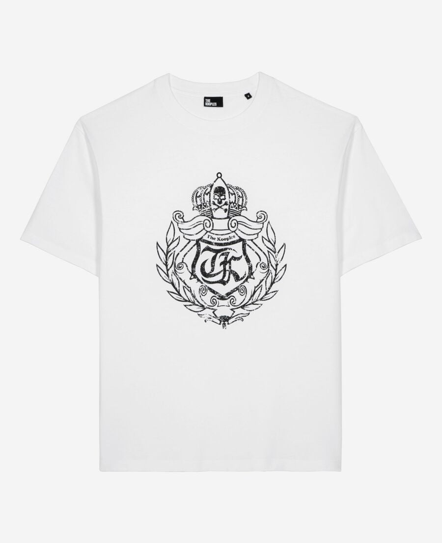 The Kooples HERREN WHITE t-shirt mit siebdruck weiß