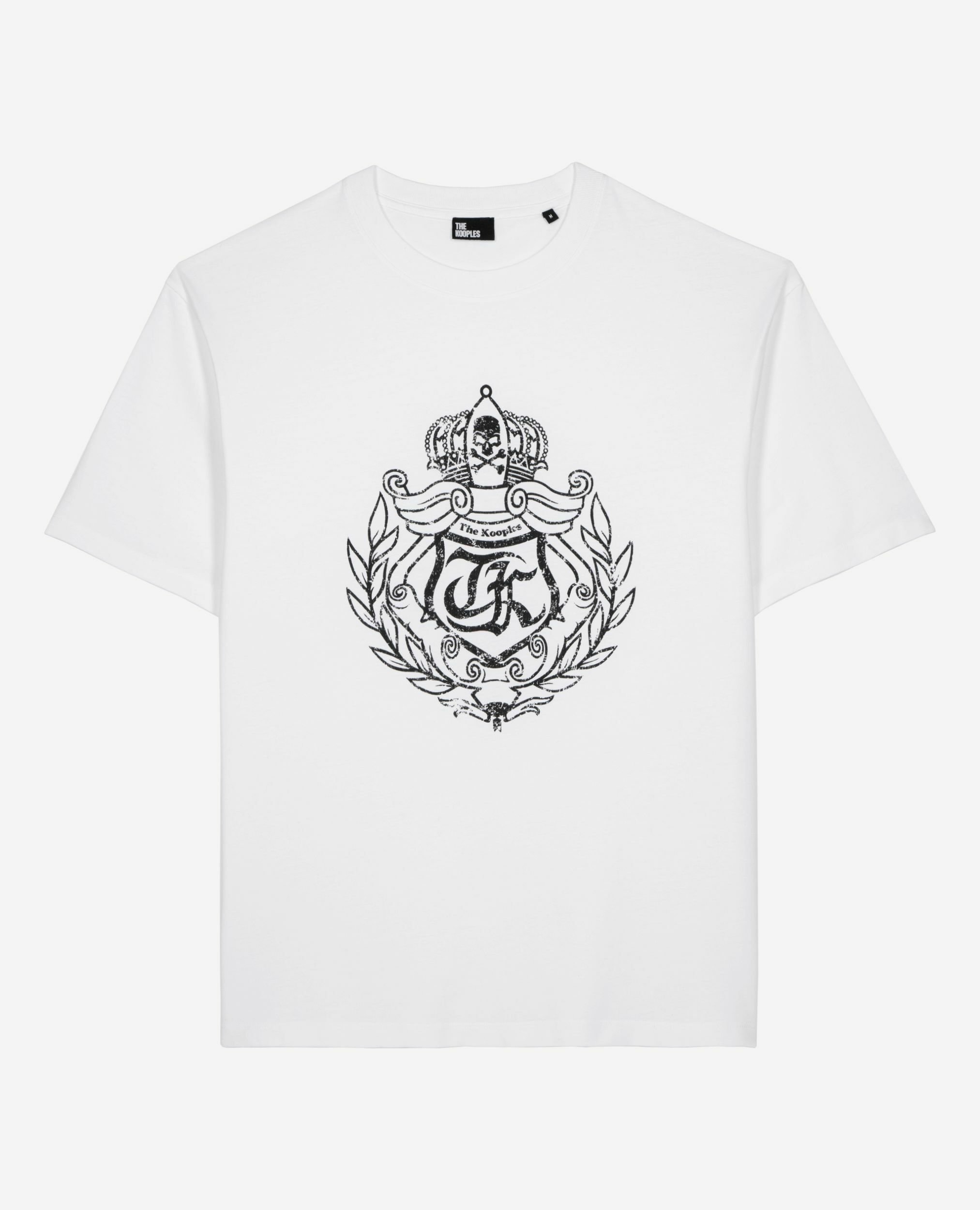 T-shirt avec sérigraphie blason blanc, WHITE, hi-res image number null