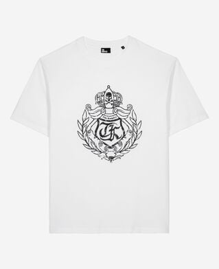 The Kooples HOMME WHITE t-shirt avec sérigraphie blason blanc