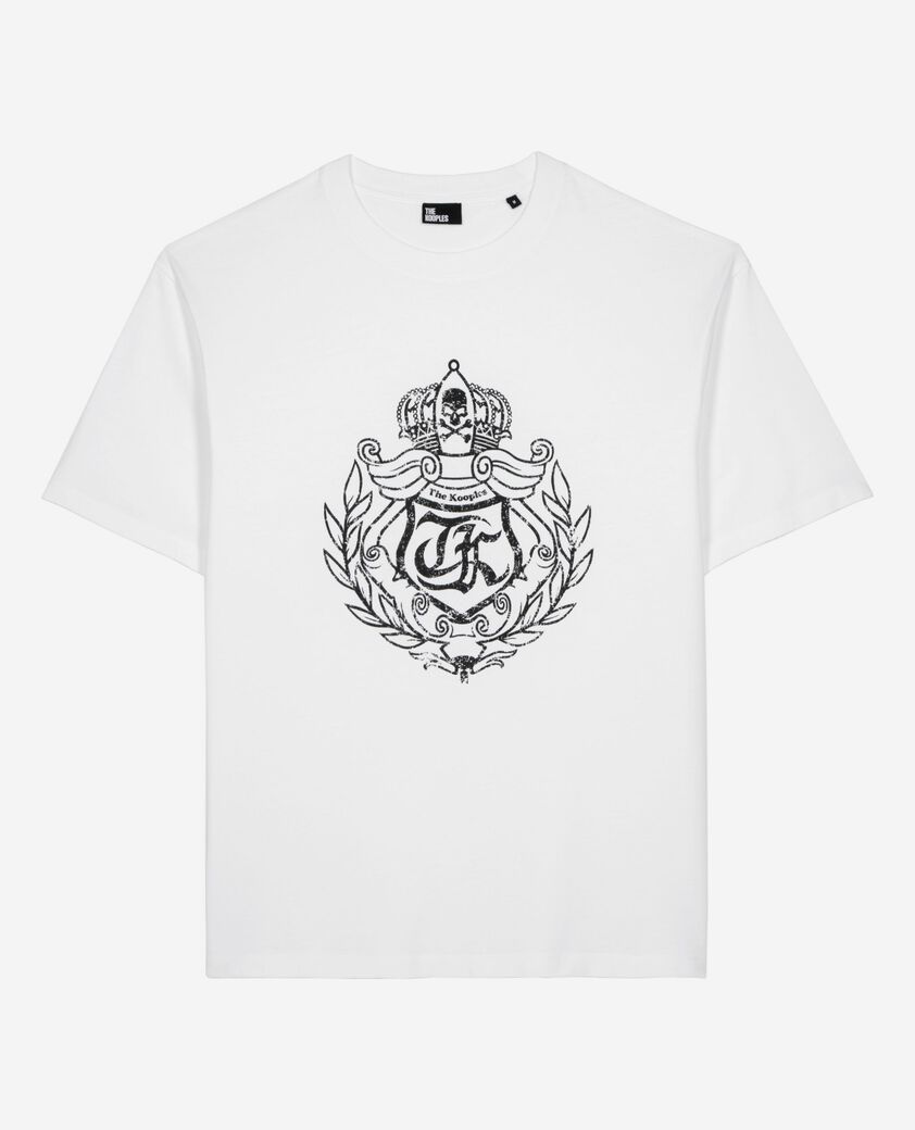 The Kooples MEN WHITE t-shirt with white screen print