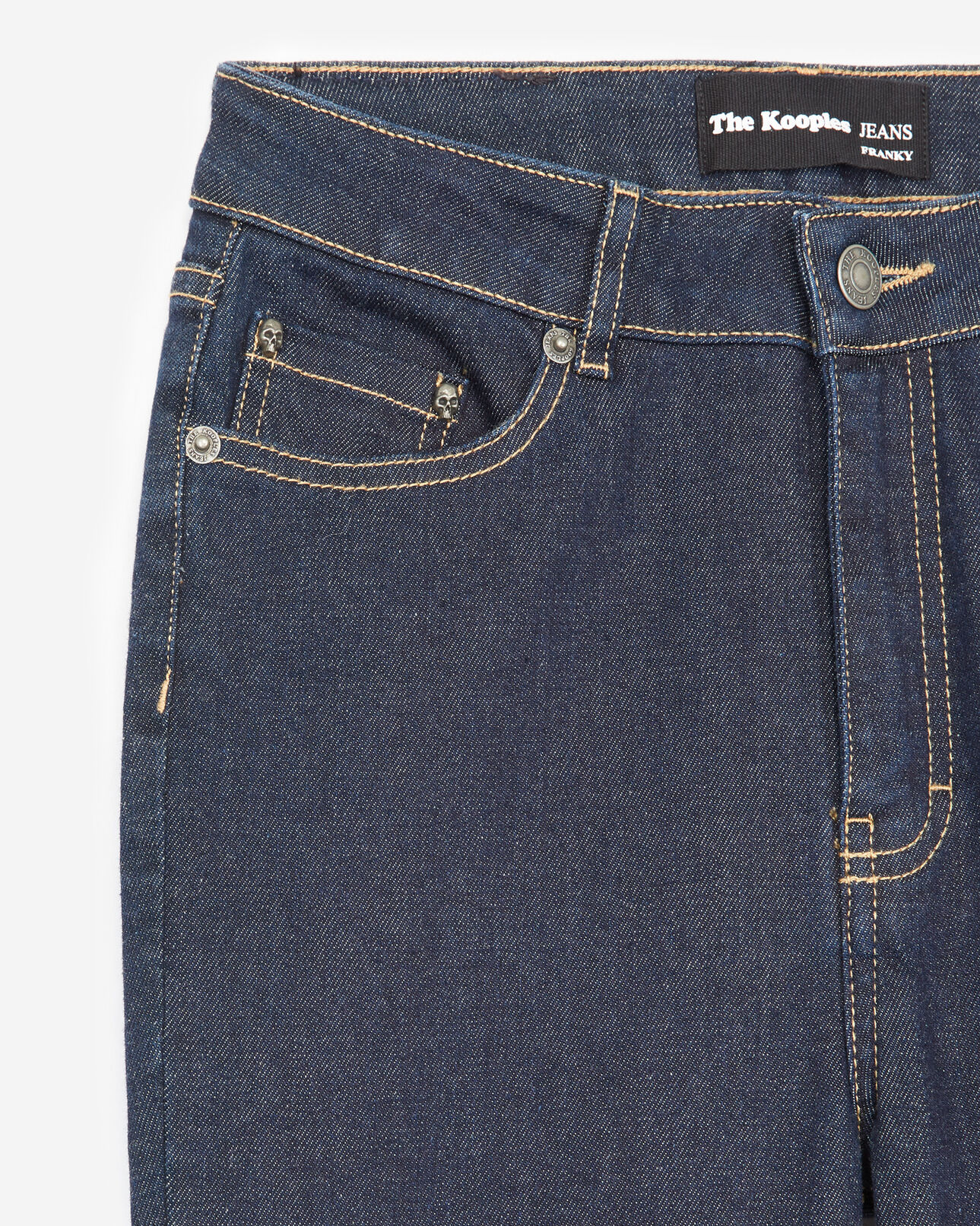 The Kooples DAMEN DARK BLUE dunkelblaue jeans im cropped-stil