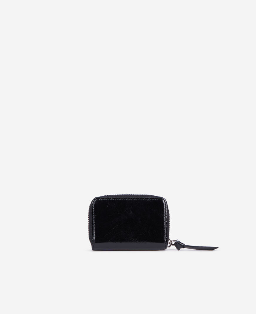 The Kooples FEMME BLACK porte monnaie amelia en cuir noir