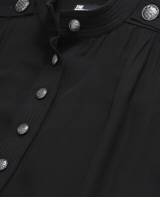 The Kooples F BLACK black top with bijou buttons